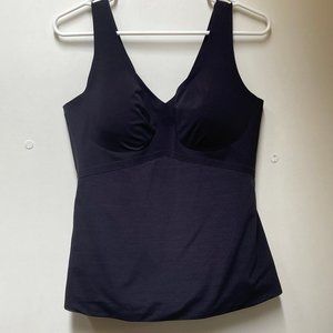 922 HONEYLOVE Black V Neck Size 1X Removable Pads Wire Free Boning Cami TANK